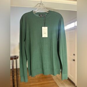 Theory Men's Pine Green Merino Wool Sweater